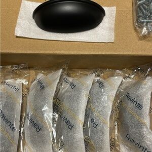 6 Black Cabinet Handles with Hardware